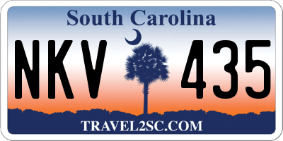 SC license plate NKV435