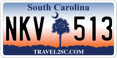 SC license plate NKV513