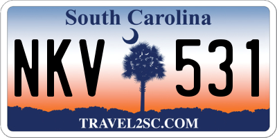 SC license plate NKV531