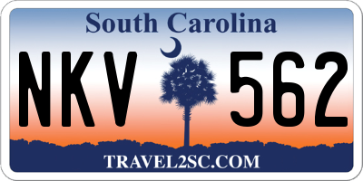 SC license plate NKV562