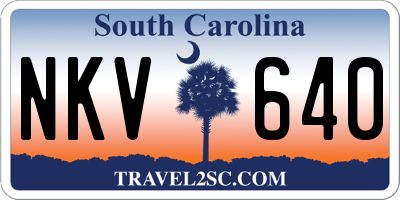 SC license plate NKV640