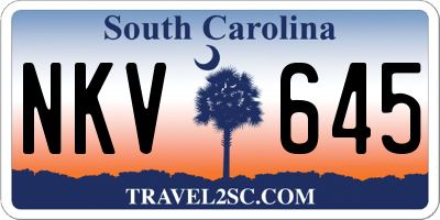 SC license plate NKV645