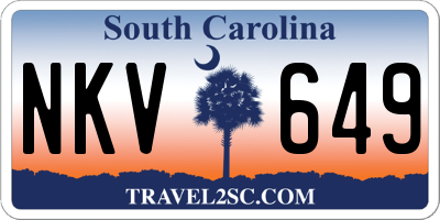 SC license plate NKV649
