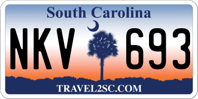 SC license plate NKV693