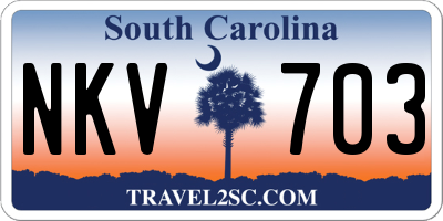 SC license plate NKV703