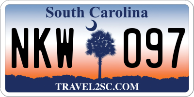 SC license plate NKW097