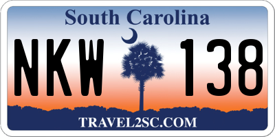 SC license plate NKW138