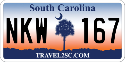 SC license plate NKW167