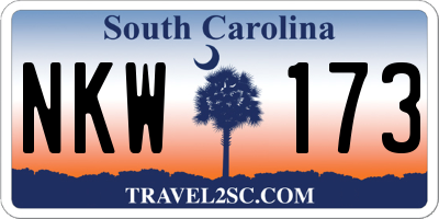 SC license plate NKW173