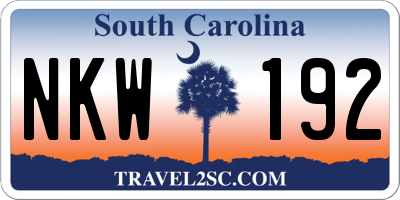 SC license plate NKW192