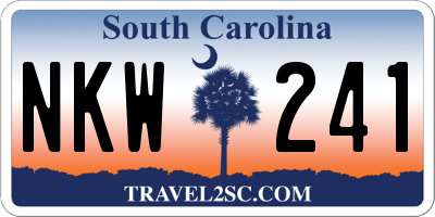 SC license plate NKW241