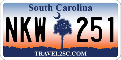 SC license plate NKW251
