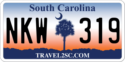 SC license plate NKW319