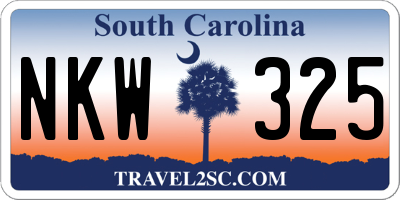 SC license plate NKW325
