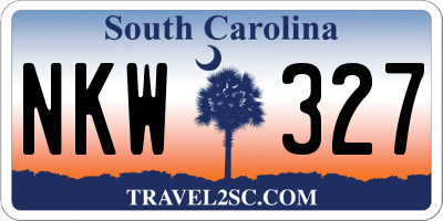 SC license plate NKW327