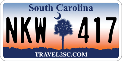 SC license plate NKW417