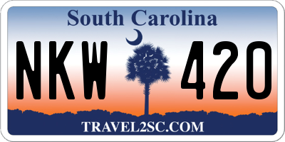 SC license plate NKW420
