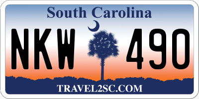 SC license plate NKW490