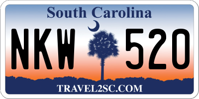 SC license plate NKW520
