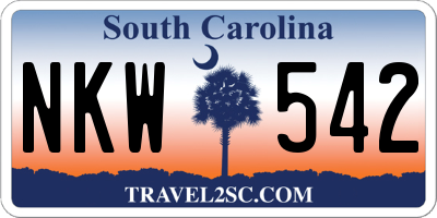 SC license plate NKW542