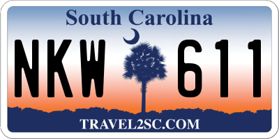 SC license plate NKW611