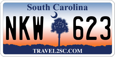 SC license plate NKW623