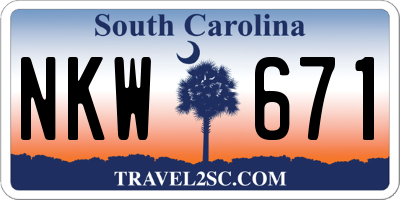 SC license plate NKW671