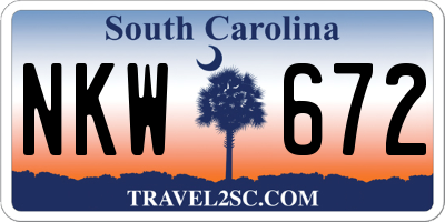 SC license plate NKW672