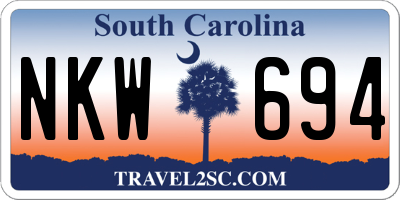 SC license plate NKW694