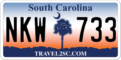 SC license plate NKW733