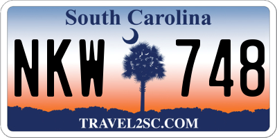 SC license plate NKW748