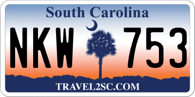 SC license plate NKW753