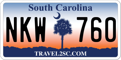 SC license plate NKW760