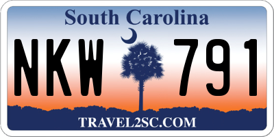 SC license plate NKW791