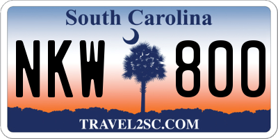 SC license plate NKW800