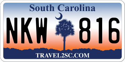 SC license plate NKW816