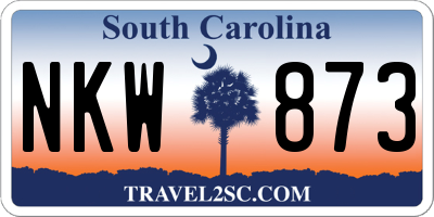 SC license plate NKW873