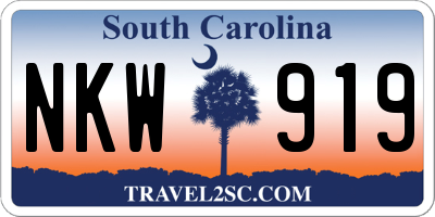 SC license plate NKW919