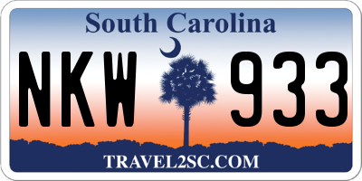 SC license plate NKW933
