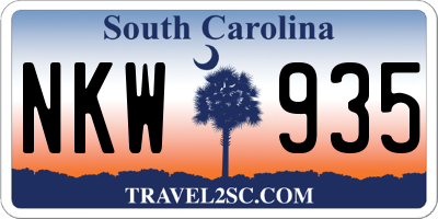 SC license plate NKW935