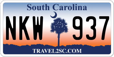 SC license plate NKW937