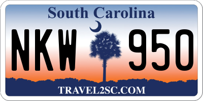 SC license plate NKW950