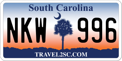 SC license plate NKW996
