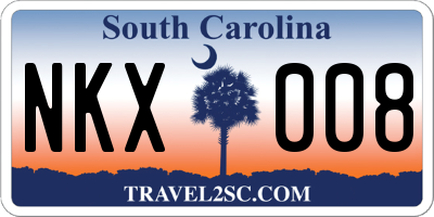 SC license plate NKX008