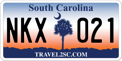 SC license plate NKX021