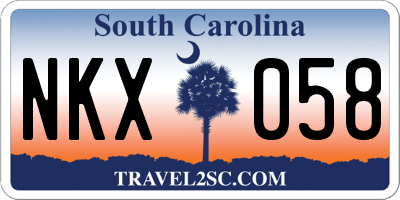 SC license plate NKX058