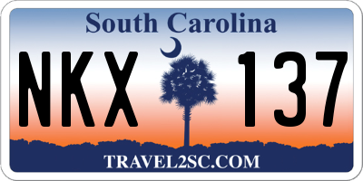 SC license plate NKX137