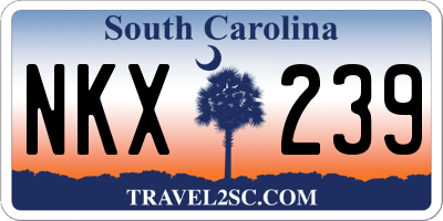 SC license plate NKX239
