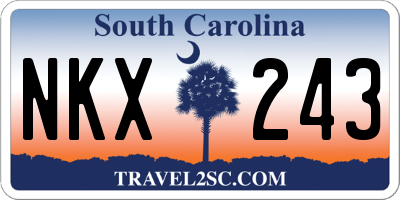SC license plate NKX243