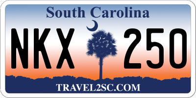 SC license plate NKX250